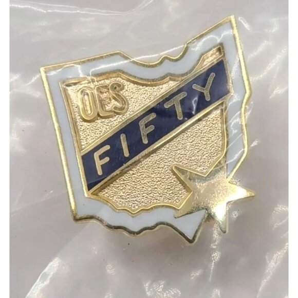 Vtg 50 Fifty Year Pin Worthy Matron Order of the Eastern Star Masonic - Picture 1 of 4